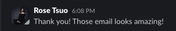 Client message about the work